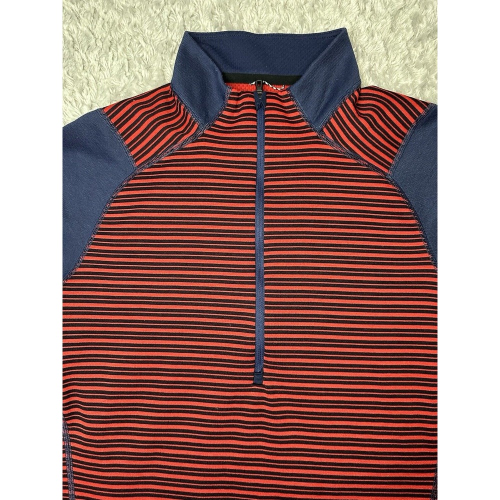 Patagonia Capilene Quarter Zip Pullover Mens S Red Striped Long Sleeve Outdoors - Picture 3 of 8
